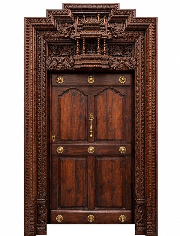 South Indian carved wooden main door
