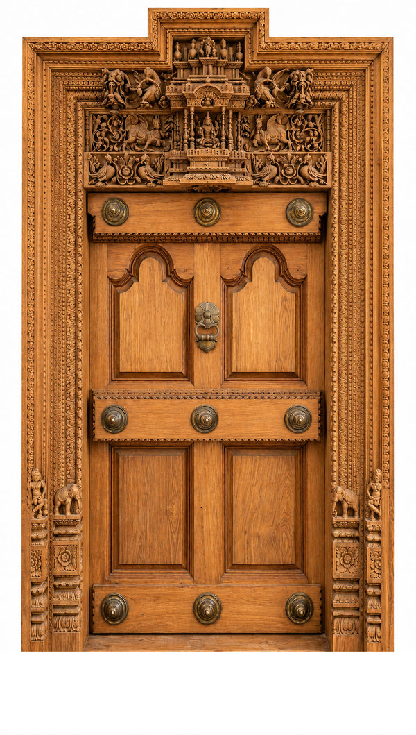 Antique Burma border teak door