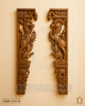 Majestic Yali Teak Wood Carved Pillar – Traditional Architectural Element view 1