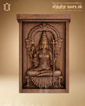 Göttin Kamakshi-Amman-Teakholzpaneel – Heilige Tempelwandkunst view 1