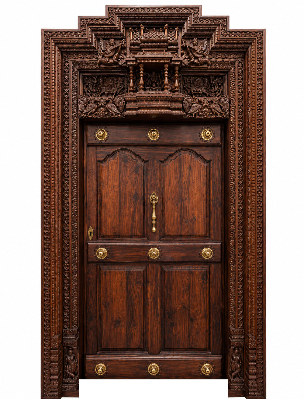 South Indian wooden main door | Premium wooden door | Luxury carved wooden door
