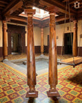 Sleek Teak Wood Carved Pillar – Elegant Architectural Element view 4