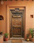 Single Teak Wood Carved Door with Frame – Traditional Design view 3