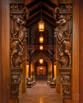 Majestic Yali Teak Wood Carved Pillar – Traditional Architectural Element view 4