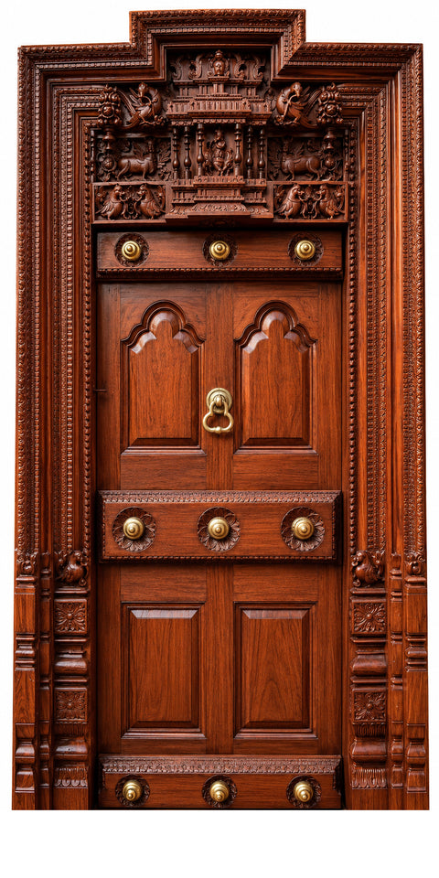 Chettinad wooden door India | traditional Tamil Nadu teak door | Burma teak entrance door