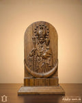 Mother Mary and Infant Jesus Teak Wood Carved Panel – Sacred Christian Art view 1