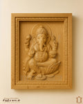 Vinayagar Teak Wood Carved Panel – Compact Traditional Ganesha Design view 1