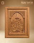 Ramar Pattabhishekam Teak Wood Wall Panel – Grand Coronation Scene view 1