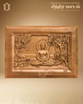 Meditating Buddha Teak Wood Wall Panel – Detailed Carving view 1