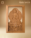 Buddha Wooden Carved Panel in Teak Wood view 1
