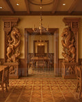 Majestic Yali Teak Wood Carved Pillar – Traditional Architectural Element view 7