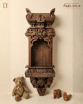 Mini Teak Wood Pooja Maadam – Compact Home Temple Unit view 3