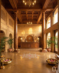 Sleek Teak Wood Carved Pillar – Elegant Architectural Element view 2