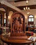 Traditional Jallikattu Teak Wood Table Top view 2