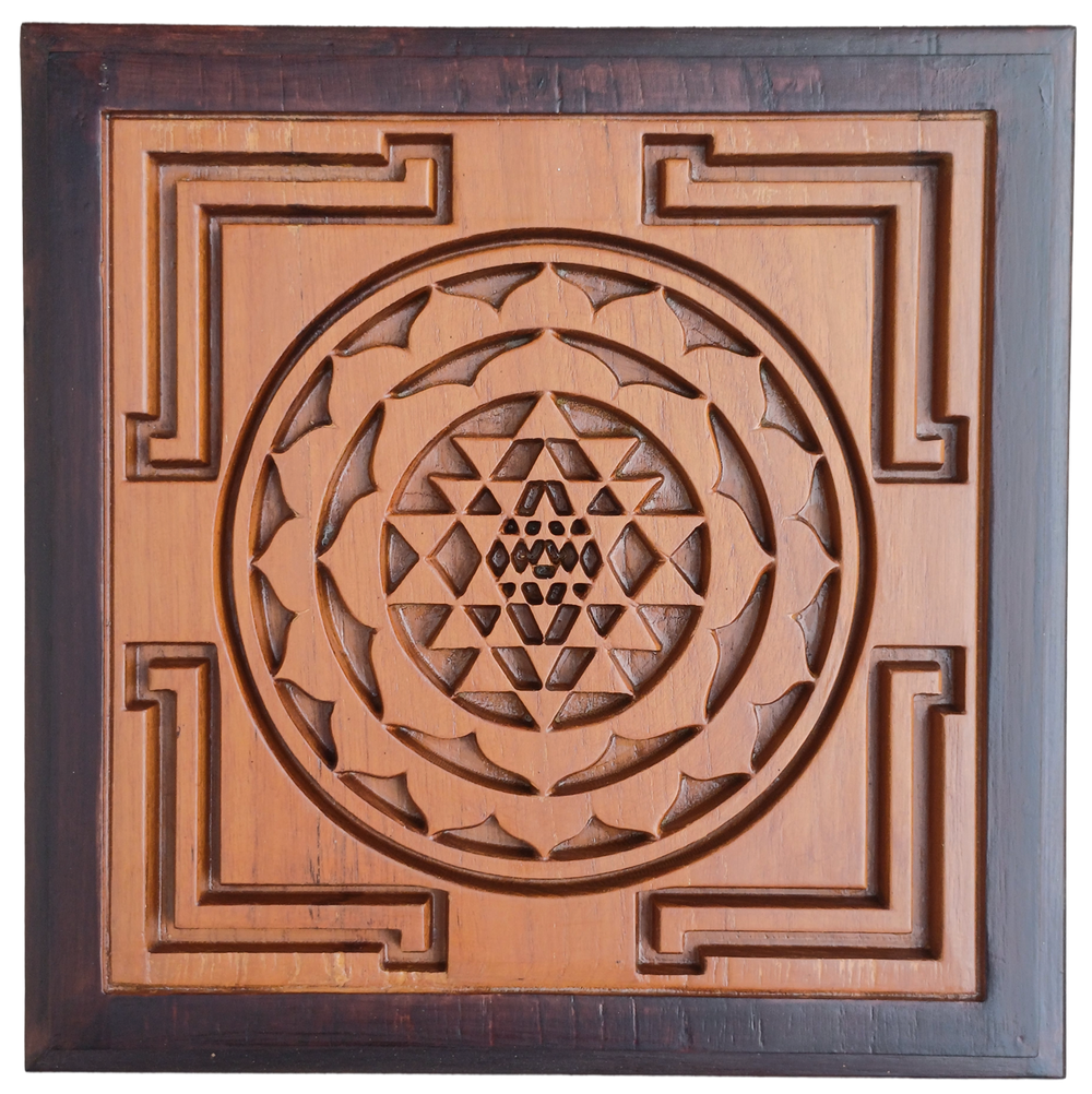 Sri Chakra Wooden Wall Panel