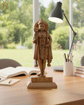 Standing Lord Murugan Teak Wood Sculpture Panel – Traditional Art view 3