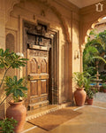 Single Teak Wood Carved Door with Frame – Traditional Design view 2