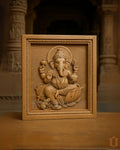 Vinayagar Teak Wood Carved Panel – Compact Traditional Ganesha Design view 4