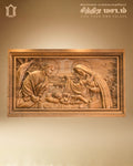 Holy Family Teak Wood Wall Panel – Mother Mary, Saint Joseph and Child Jesus view 1