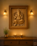 Vinayagar Teak Wood Carved Panel – Compact Traditional Ganesha Design view 2