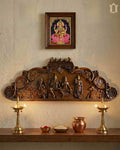 Shiva Parivar Teak Wood Wall Panel – Divine Family Artwork view 2