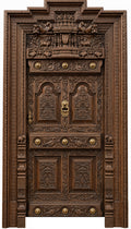 Royal Carved Wooden Front Door – Grand Entrance Design view 1