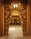 Majestic Yali Teak Wood Carved Pillar – Traditional Architectural Element view 5